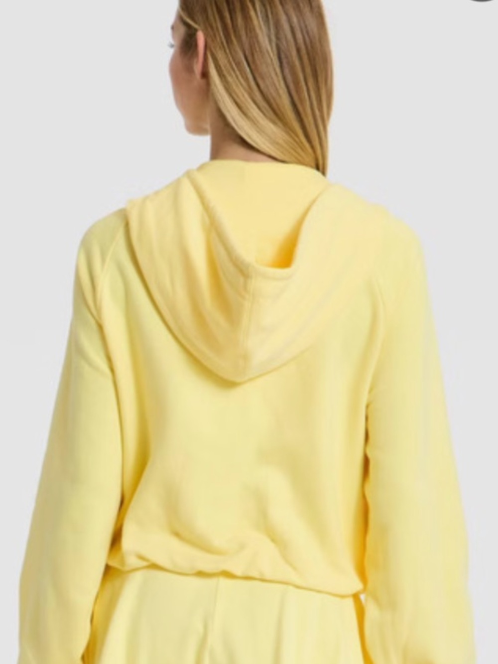 JoyLab Yellow Cropped Bubble-Hem Hoodie & Matching Shorts